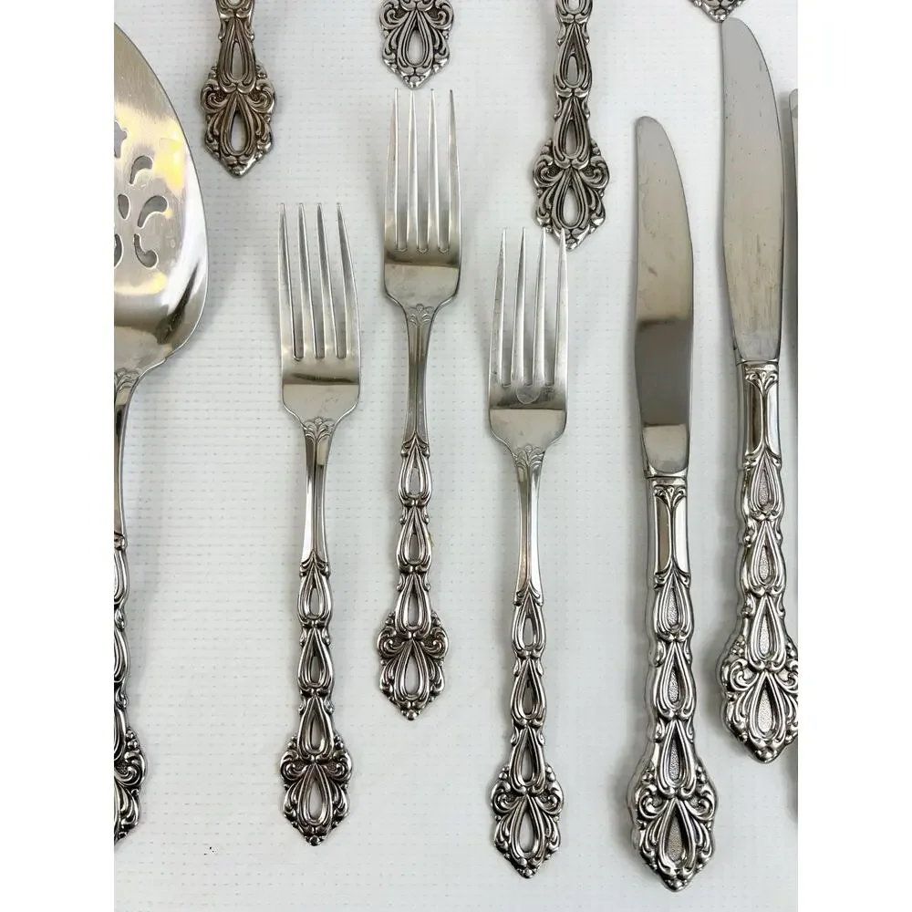 Oneida Chandelier Community Stainless Flatware Serving Spoons Fork Knife 38 Pcs